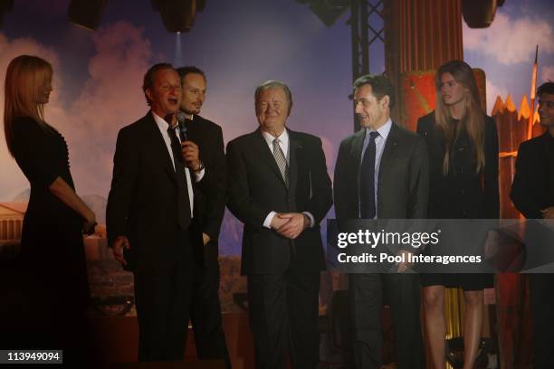 Christmas tree ceremony at the Elysee Palace In Paris, France On December 19, 2007-Thomas Langmann, Benoit Poelvoorde, Rene Goscinny, Vanessa...