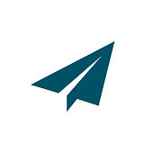 Paper airplane icon, send symbol – stock vector