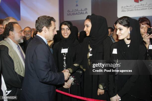 Sarkozy attends Paris-Sorbonne foundation laying ceremony In Abu Dhabi, United Arab Emirates On January 15, 2008-General Shaikh Mohammad Bin Zayed Al...