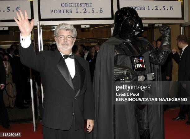 58th Cannes Film Festival: Standing ovation for "Star Wars Episode III- Revenge of the sith" in Cannes, France On May 15, 2005-Georges Lucas and Dark...