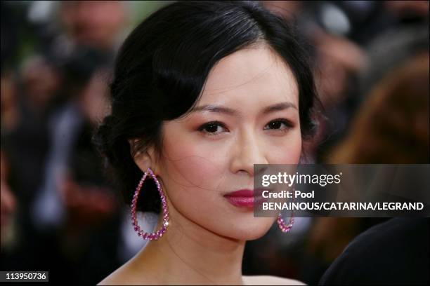 59th Cannes Film Festival : stairs of 'Babel' in Cannes, France on May 23, 2006-Cast of the film 'The Banquet' : Zhang Ziyi. Zhang Ziyi dressed by...