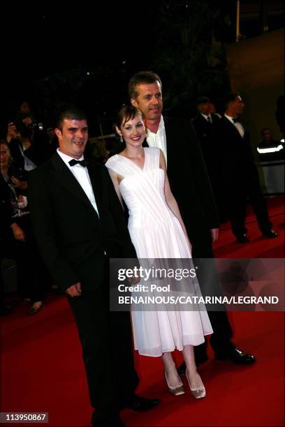 59th Cannes Film Festival : stairs of "Flandres" in Cannes, France on May 23, 2006-Samuel Boidin, Adelaide Leroux and Bruno Dumont.