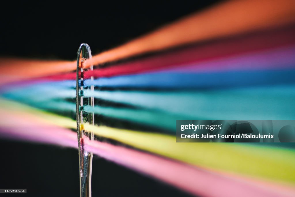 Needle of sewing and its colored threads