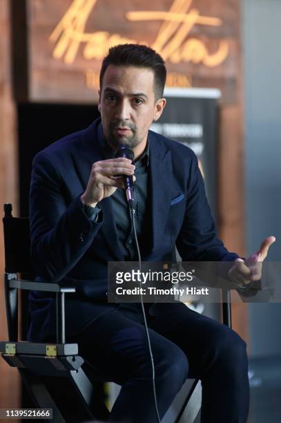 Lin-Manuel Miranda attends the Hamilton: The Exhibition world premiere at Northerly Island on April 26, 2019 in Chicago, Illinois.