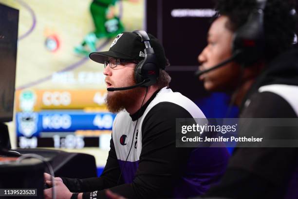 Zakyy610 of Kings Guard Gaming against Celtics Crossover Gaming on April 26, 2019 at the NBA 2K Studio in Long Island City, New York. NOTE TO USER:...