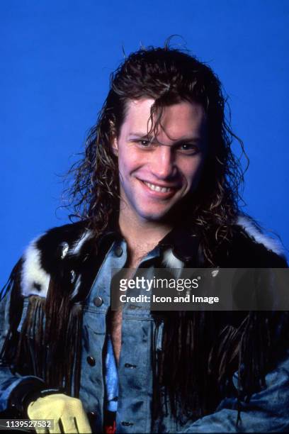 American singer-songwriter, Jon Bon Jovi, who is the founder and frontman of the rock band Bon Jovi, poses during a portrait session before their...