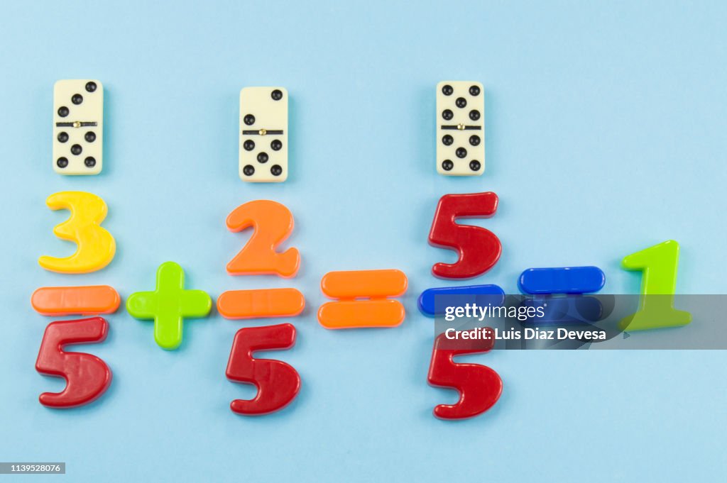 Learm adding fractions using dominoes