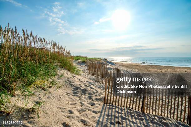 morning on the beach - v north carolina foto e immagini stock