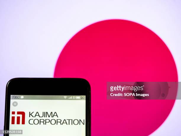 In this photo illustration a Kajima Corporation logo seen displayed on a smartphone.