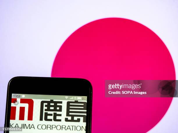 In this photo illustration a Kajima Corporation logo seen displayed on a smartphone.