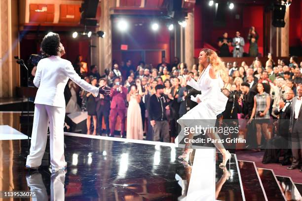 Viola Davis presents the award for Entertainer of the Year to Beyoncé onstage at the 50th NAACP Image Awards at Dolby Theatre on March 30, 2019 in...