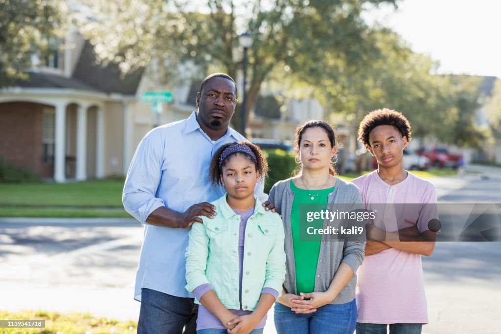 Serious Interracial family in residential community