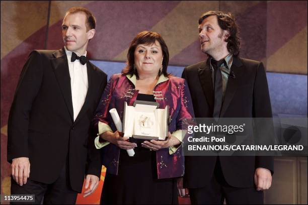 58th Cannes Film Festival: Palme d'or trophy ceremony In Cannes, France On May 21, 2005-Ralph Fiennes, Hanna Laslo best performance by an actress,...