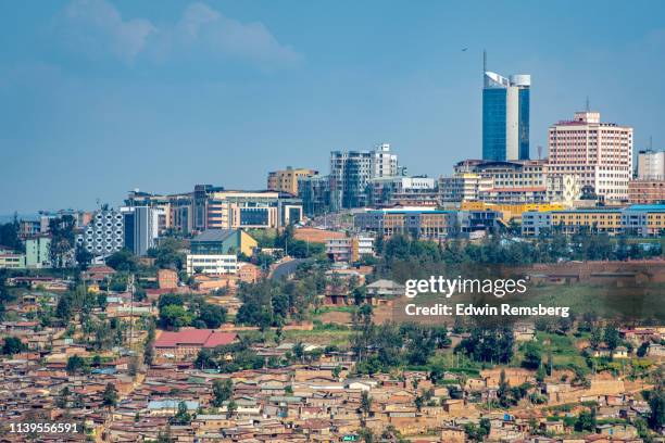 cityscape of downtown kigali - rwanda stockfoto's en -beelden