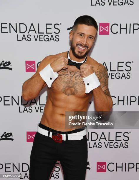 Jersey Shore star Vinny Guadagnino poses for photos at Chippendales at the Rio All-Suites Hotel And Casino on April 26, 2019 in Las Vegas, Nevada.