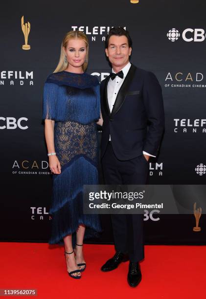 Actress Rebecca Romijn and Actor Jerry O'Connell attend the 2019 Canadian Screen Awards Broadcast Gala at Sony Centre for the Performing Arts on...