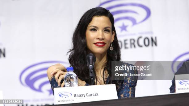 Danay Garcia speaks onstage during the Wondercon "Fear the Walking Dead" panel at Anaheim Convention Center on March 31, 2019 in Anaheim, California.