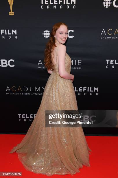 Amybeth McNulty attends the 2019 Canadian Screen Awards Broadcast Gala at Sony Centre for the Performing Arts on March 31, 2019 in Toronto, Canada.
