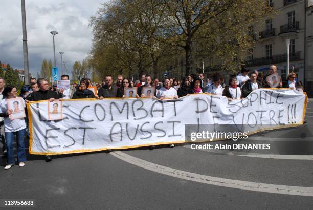 Silent march in tribute to Sophie Gravaud to Nantes, one year after the murder of a young woman of 23 years-old In Nantes, France On April 12,...