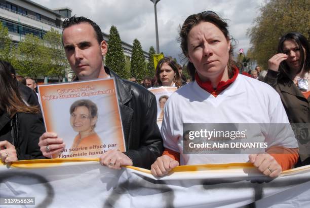 Silent march in tribute to Sophie Gravaud to Nantes, one year after the murder of a young woman of 23 years-old In Nantes, France On April 12,...