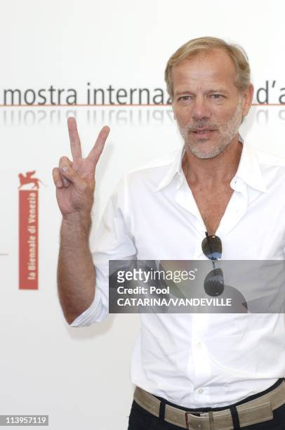 62nd Venice Film Festival. Photocall of the movie 'Gabrielle' by french director Patrice Chereau with Isabelle Huppert and Pascal Gregory In Venice,...