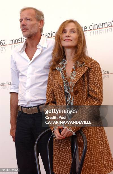 62nd Venice Film Festival. Photocall of the movie 'Gabrielle' by french director Patrice Chereau with Isabelle Huppert and Pascal Gregory In Venice,...