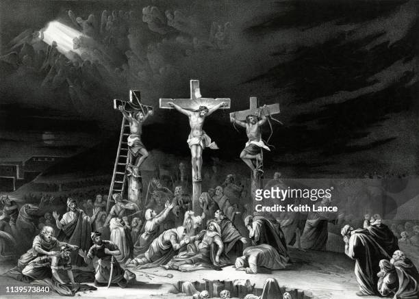 ilustrações de stock, clip art, desenhos animados e ícones de the crucifixion of jesus christ - images of jesus on the cross at calvary