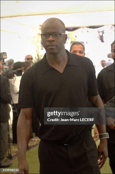 Aime Cesaire's funeral in Fort de France, Martinique on April 20, 2008-Footballer Lilian Thuram at the funeral service for French Martinican poet and...