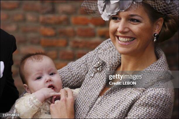 Baptism of Princess Alexia Juliana Marcela Laurentien, daughter of Prince Willem Alexander and Princess Maxima Zorreguieta of the Netherlands at the...