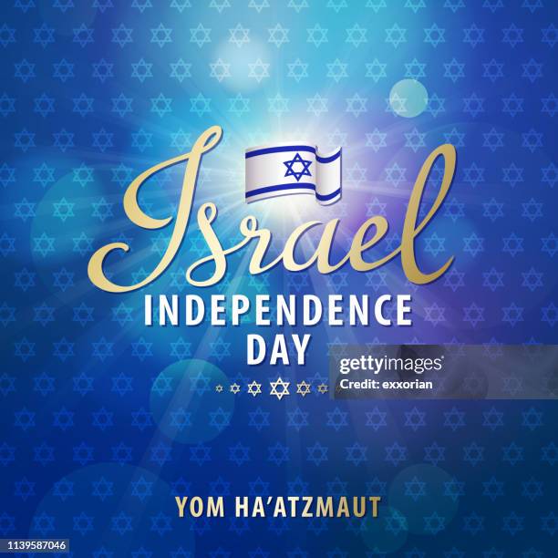 israel independence day flag - israel independence day stock illustrations