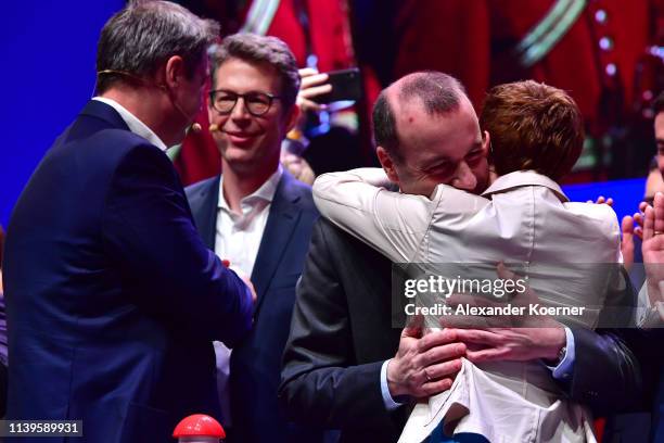 Annagret Kramp-Karrenbauer, head of the German Christian Democrats , Manfred Weber, lead candidate of both the CDU and the CSU in European...