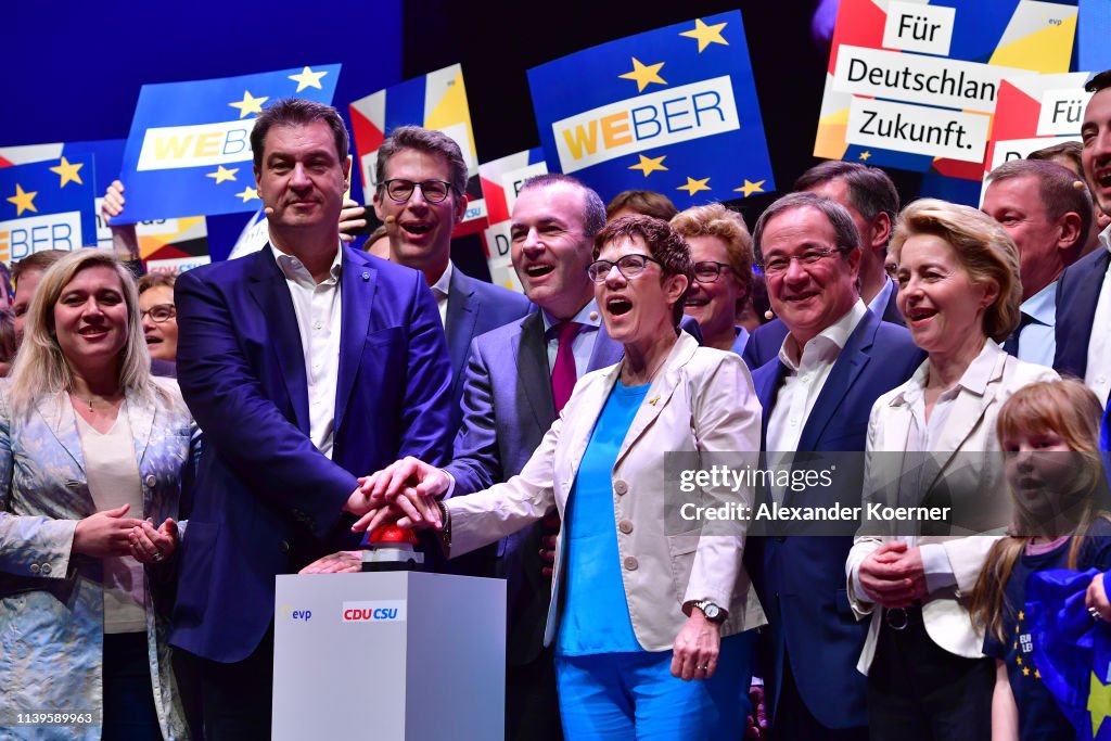 CDU And CSU Hold European Elections Campaign Rally