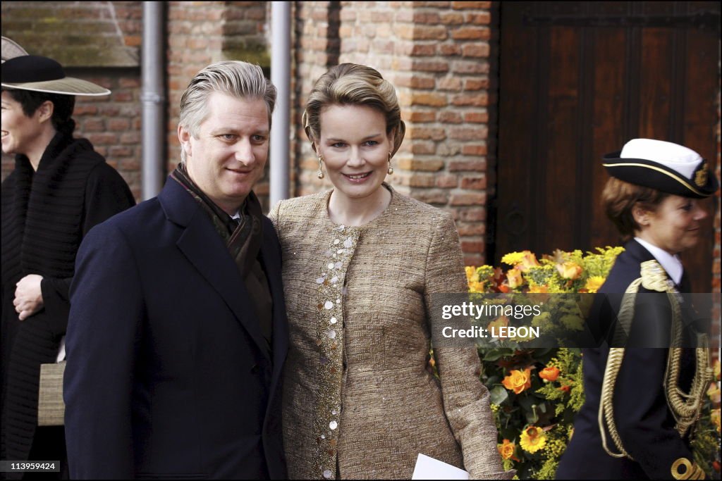 Baptism of Princess Alexia Juliana Marcela Laurentien, daughter of Prince Willem Alexander and Princess Maxima Zorreguieta of the Netherlands at the Dorpskerk church of Wassenbar near The Hague In The Hague, Netherlands On November 19, 2005-