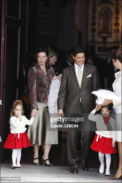 Baptism of Carlos, son of HRH Princess Alexia of Greece and Carlos Morales Quintana at Nuestra Senora des los Remedios Church, Yaiza, in Lanzarote,...