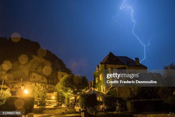 storm over perrigord - lightning protection stock pictures, royalty-free photos & images