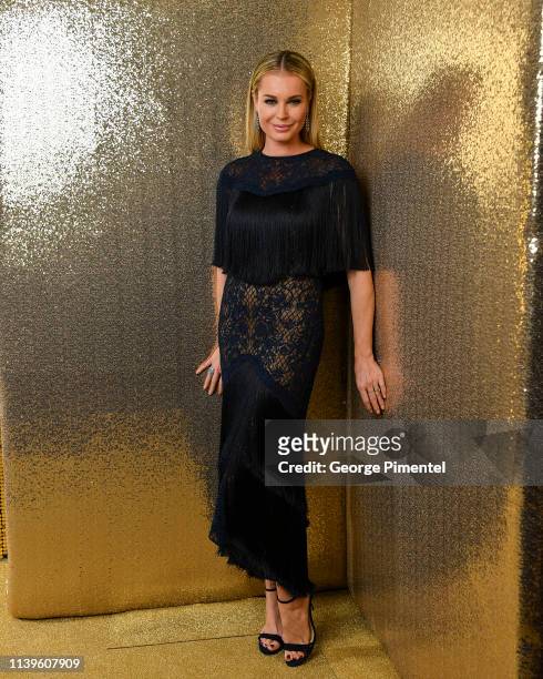 Actress Rebecca Romijn poses inside the 2019 Canadian Screen Awards Portrait Studio held at Sony Centre for the Performing Arts on March 31, 2019 in...