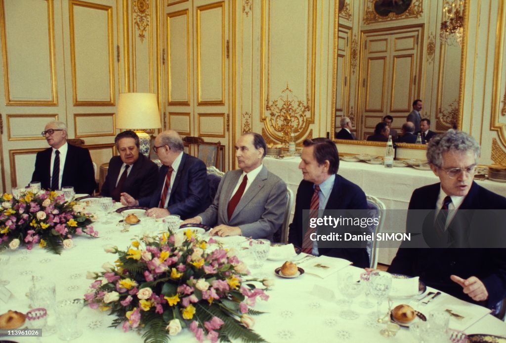 Francois Mitterrand with European Socialist Leaders In Paris, France On May 19, 1983-