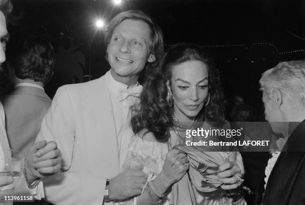 Mexican Actress Maria Felix at Le Palace In Paris, France On March 31, 1981-Mexican actress Maria Felix with Fabrice Emaer,owner of Le Palace,...