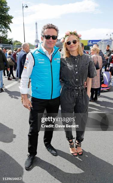 Formula E CEO Alejandro Agag and Diane Kruger attend attends the ABB FIA Formula E Paris E-Prix 2019 on April 27, 2019 in Paris, France.