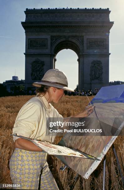 Big Harvest on the Champs Elysees In Paris, France On June 24, 1990-The Grande Moisson on the Champs Elysees is he most elegant harvest tribute....