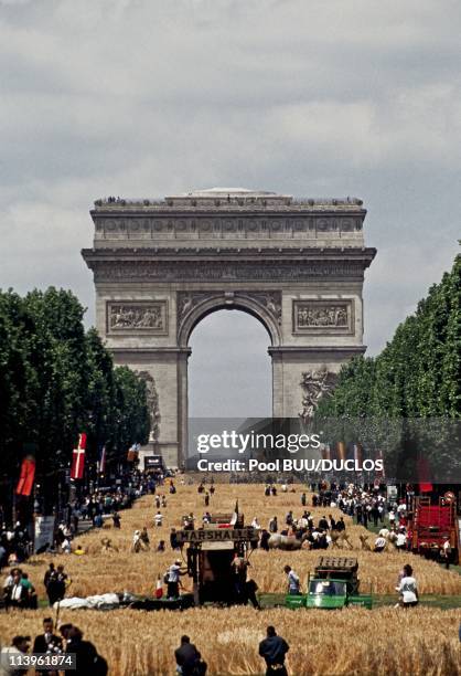 Big Harvest on the Champs Elysees In Paris, France On June 24, 1990-The Grande Moisson on the Champs Elysees is he most elegant harvest tribute....