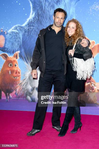 Musician Evil Jared Hasselhoff and his wife Sina Valeska Jung attend the "Willkommen im Wunder Park" premiere at Kino in der Kulturbrauerei on March...