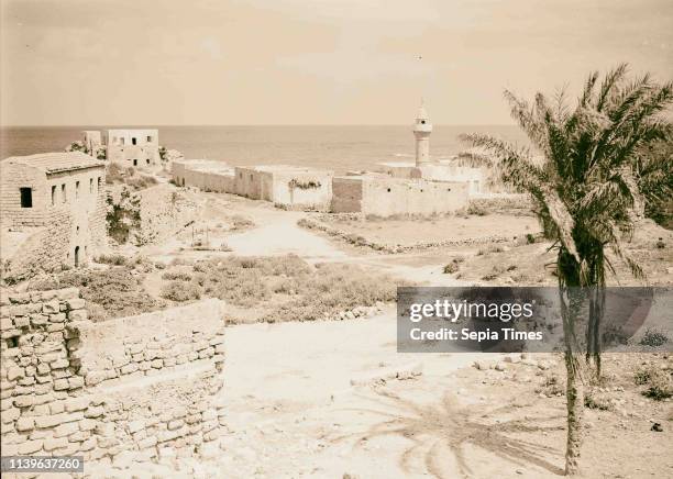 Caesarea. . Section within south Crusader wall . 1938, Israel, Caesarea