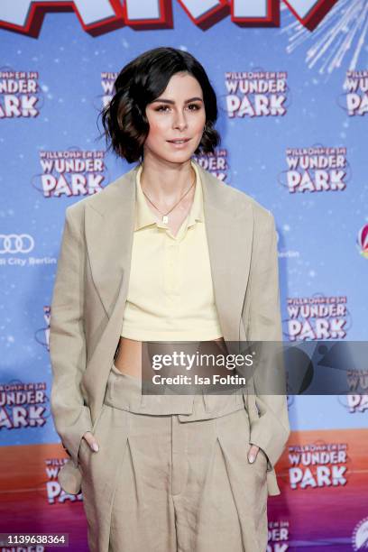 German singer Lena Meyer-Landrut attends the "Willkommen im Wunder Park" premiere at Kino in der Kulturbrauerei on March 31, 2019 in Berlin, Germany.