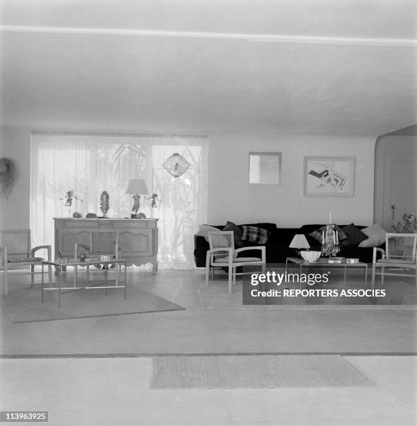 Designer Raymond Loewy's holiday in Southern France with wife Viola In Saint Tropez, France In 1960-Raymond Loewy in St.Tropez holiday estate with...