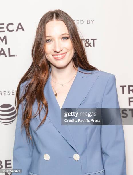 Sophie Lowe wearing dress by Camilla Mack attends the Blow The Man Down screening at Tribeca Film Festival at SVA Theatre.