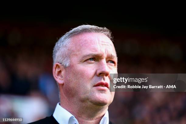 Paul Lambert the head coach / manager of Ipswich Town during the Sky Bet Championship match between Sheffield United and Ipswich Town at Bramall Lane...