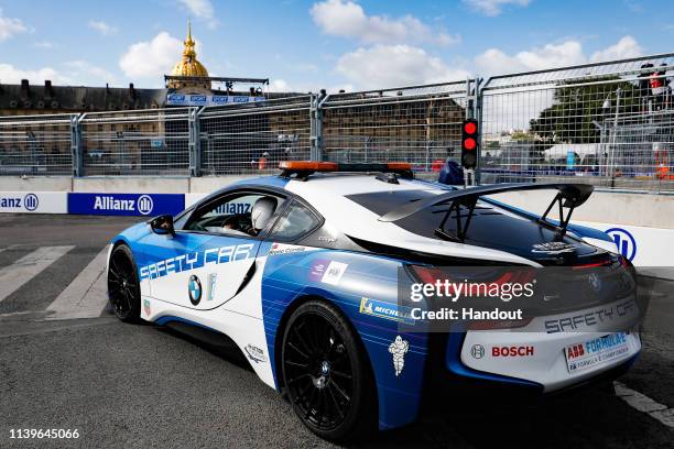 I8 Safety car on April 27, 2019 in Paris, France.