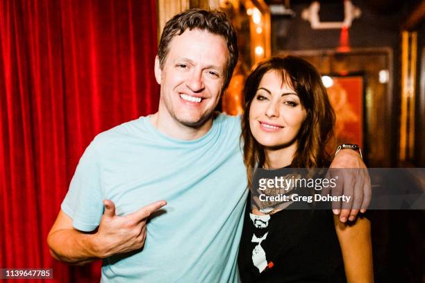 Tom Malloy and Nadia Lanfranconi attend Hilary Barraford's Birthday Party held at Madame Siam on April 26, 2019 in Los Angeles, California.