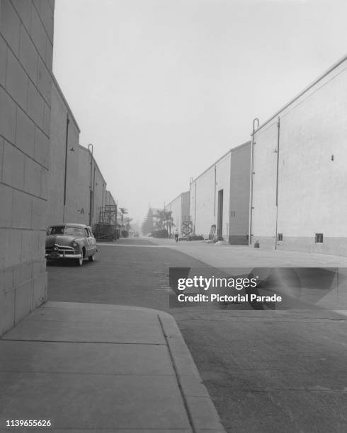 The sound stages at the Warner Bros studios in Burbank, California, circa 1950.
